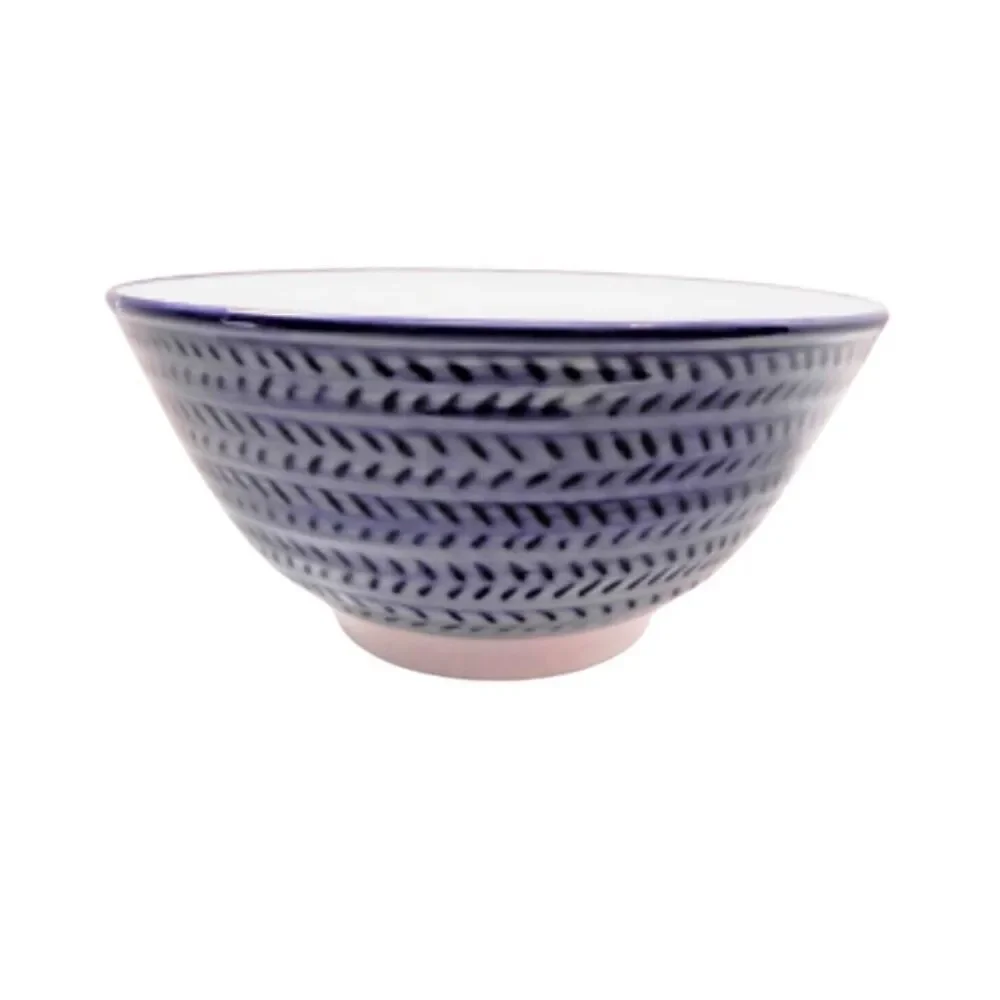 PIER ONE Blue TWILL Porcelain 6” Rice Bowl